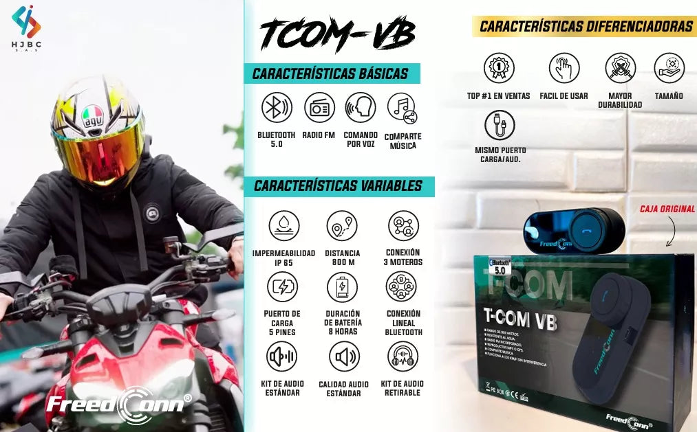 Intercomunicador Freedconn Tcom VB V6 New Versión
