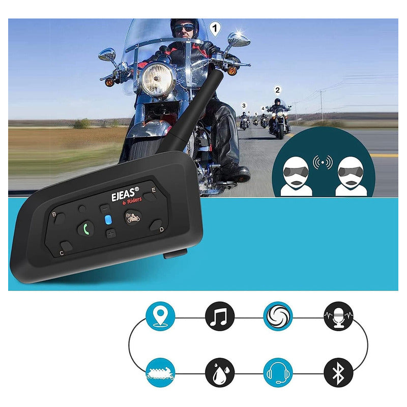 Intercomunicador Casco Moto Ejeas V6 PRO+