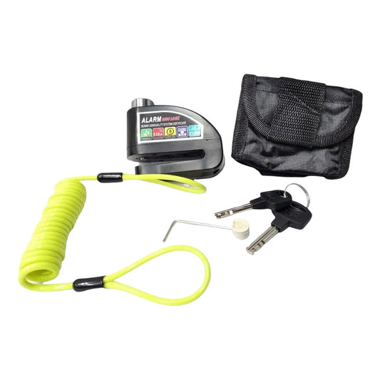 Candado De Moto Con Guaya Alarma Disco + 2 Llaves Y Estuche