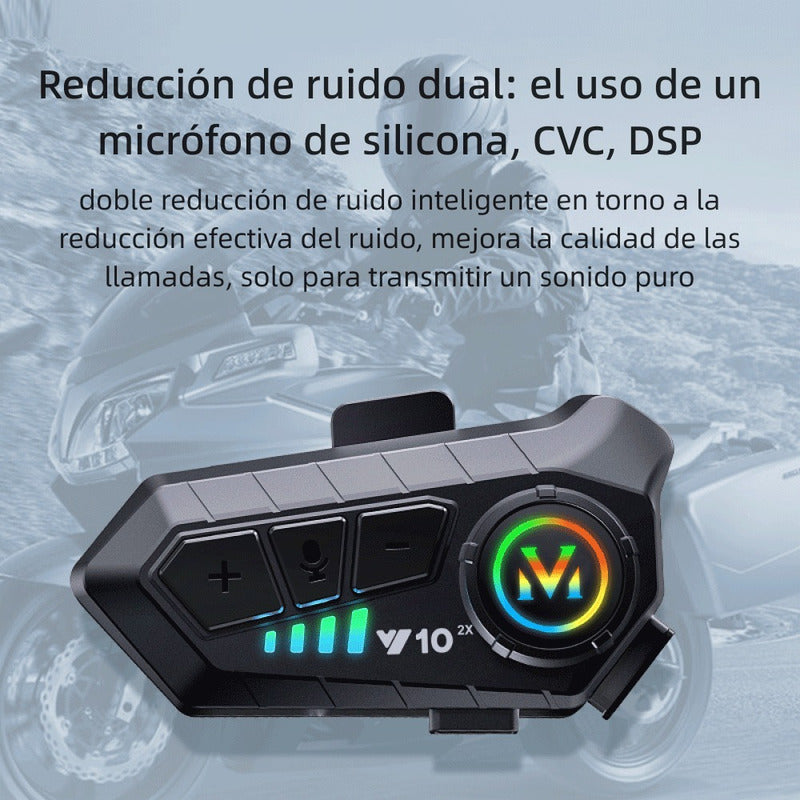 Intercomunicador Casco Moto Bluetooth Y10 2x DSP